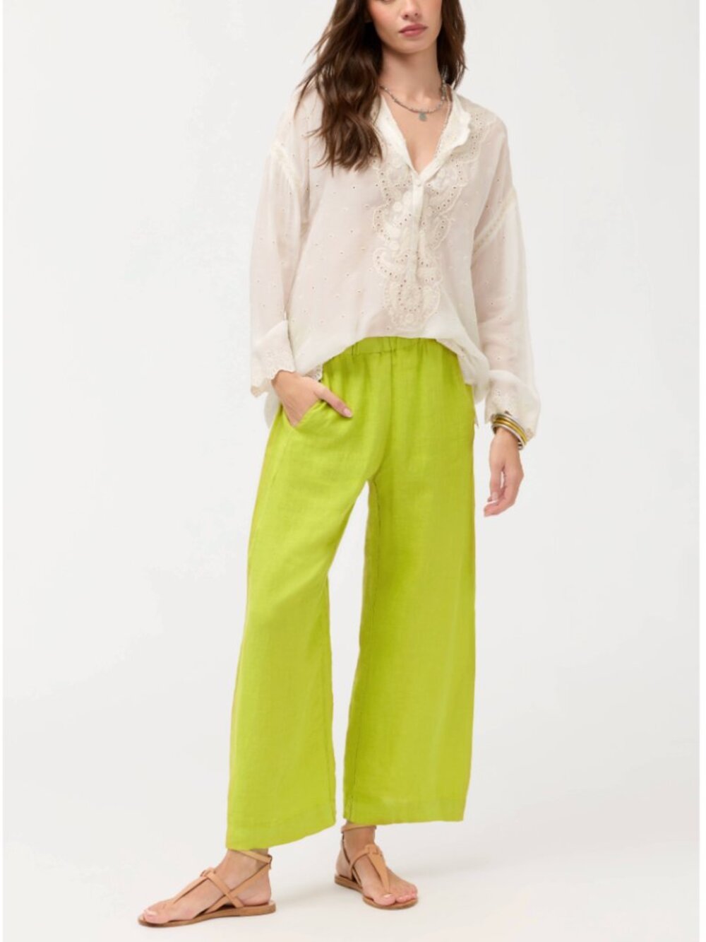 NWT Johnny Was Cropped Linen Pants